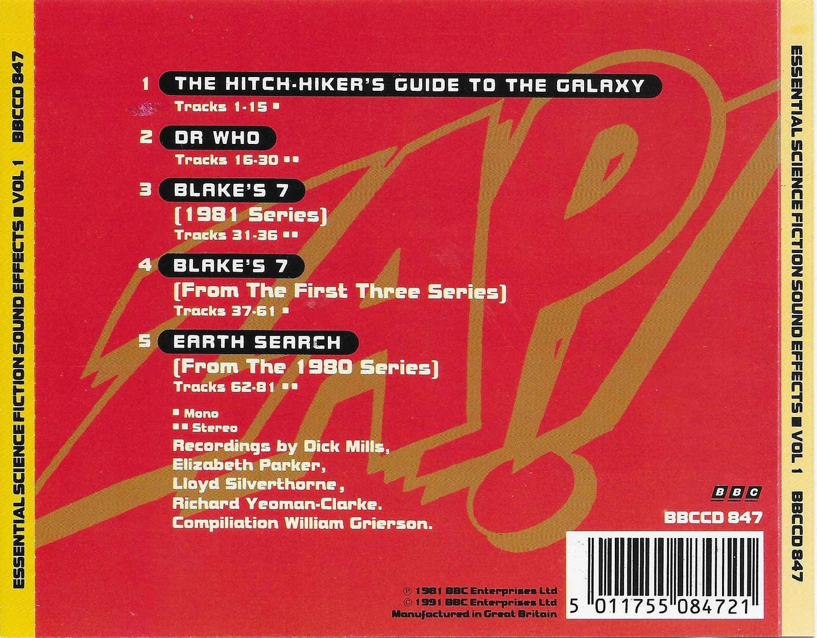 Back cover of BBCCD847